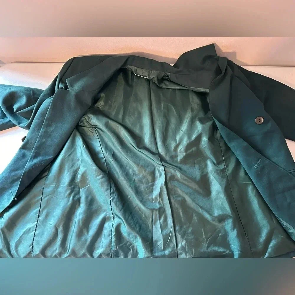 Pendleton Vintage Wool Blazer Jacket Women’s Size 14 Green Classic Lined Buttons